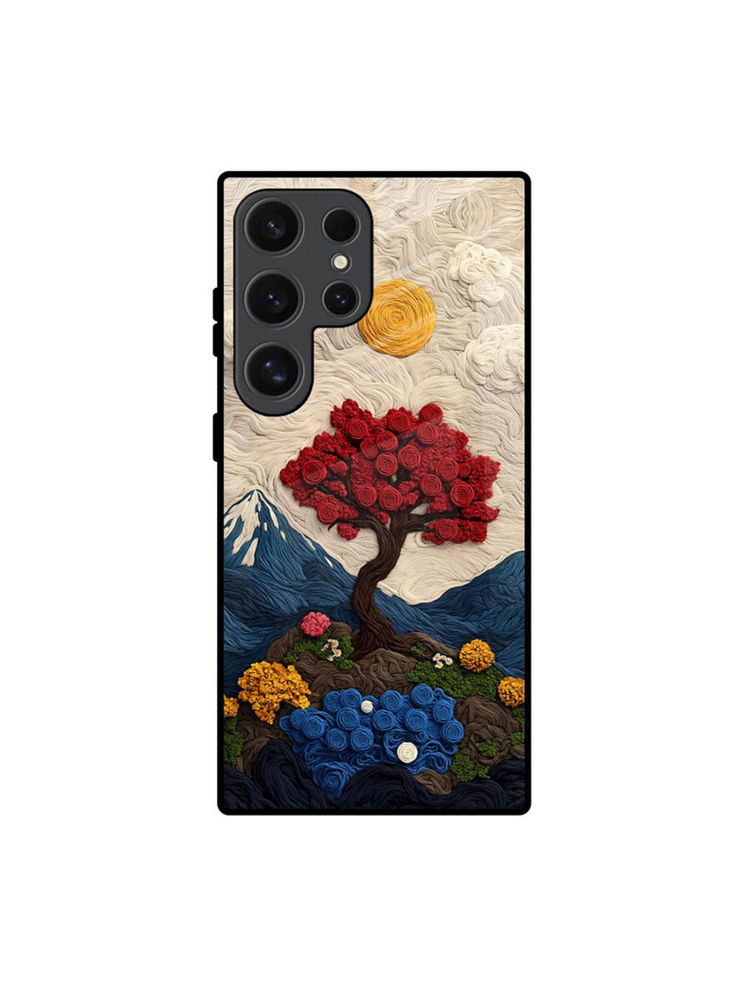 QRIOH Quirky Printed Lightweight Silicone Samsung Galaxy S24 Ultra 5G Glass Back Case